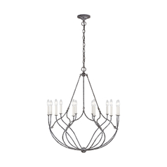 Chapman & Meyers Richmond 31.38-Inch Weathered Galvanized Chandelier by Visual Comfort Studio