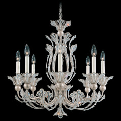 Schonbek Worldwide Lighting Rivendell Antique Silver Crystal Chandelier