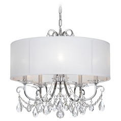 Crystorama Lighting Othello Polished Chrome Pendant Light with Drum Shade