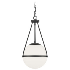 13.25-Inch Globe Pendant in Matte Black by Meridian