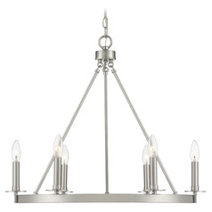 26-Inch Wide Chandelier in Brushed Nickel by Meridian