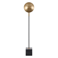 Elk Lighting Addy Aged Brass & Black Floor Lamp with Bowl / Dome Shade
