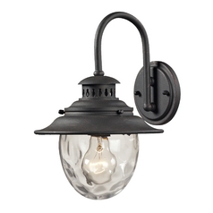 Outdoor Wall Light with Clear Glass in Weathered Charcoal Finish