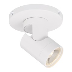 Dimmable 12W LED Ceiling or Wall Mount White Barrel Monopoint 36-Degree 3000K by Satco Lighting