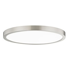 Flat LED Light Surface Mount 14-Inch Round Satin Nickel 3000K 1560LM