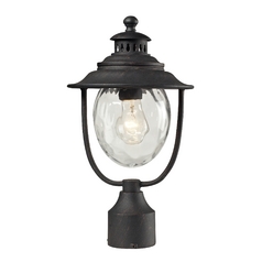 Post Light with Clear Glass in Weathered Charcoal Finish