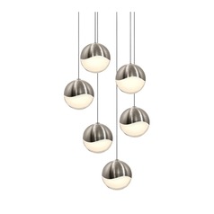 Grapes Satin Nickel 6-Light LED Multi-Light Pendant by Sonneman Lighting