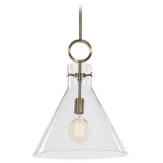 Imbuto Aged Brass Pendant Light by Uttermost Lighting