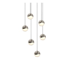 Grapes Satin Nickel 6-Light LED Multi-Light Pendant by Sonneman Lighting