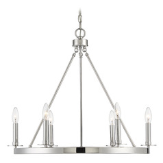 26-Inch Wide Chandelier in Polished Nickel by Meridian