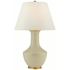 Visual Comfort Signature Collection Lambay Table Coconut Porcelain Table Lamp with Empire Shade