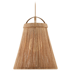 Currey and Company Parnell Natural / Beige Pendant Light with Globe Shade