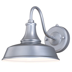 Vaxcel Lighting Dorado Satin Silver & White Barn Light