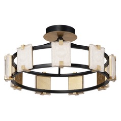 Radiant Black & Gold Leaf LED Semi-Flush Mount by Maxim Lighting