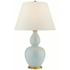 Visual Comfort Signature Collection Yue Ice Blue Porcelain Table Lamp with Empire Shade