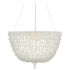 Currey and Company Thalassa Seaglass / Sugar White LED Pendant Light
