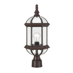 Post Light with Clear Glass in Rustic Bronze by Nuvo Lighting