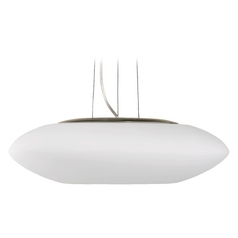 Satin Nickel Pendant with Oblong Shade by Quorum Lighting