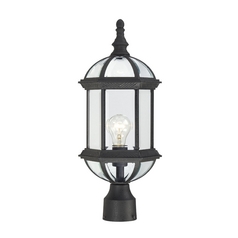 Post Light with Clear Glass in Textured Black by Nuvo Lighting