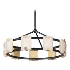 Radiant Black & Gold Leaf LED Chandelier by Maxim Lighting