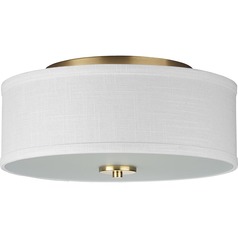 Inspire 13-Inch Flush Mount in Satin Brass by Progress Lighting