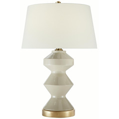 Visual Comfort Signature Collection Weller Coconut Porcelain Table Lamp with Empire Shade