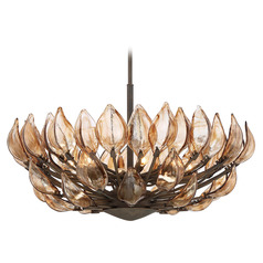 Arboles Pendant in Heritage Bronze with Amber Glass by Metropolitan Lighting