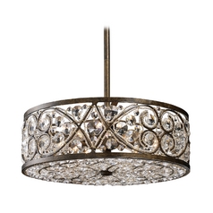 Pendant Light with Clear Glass in Antique Bronze Finish