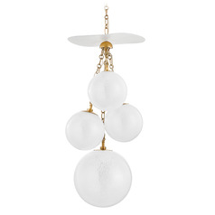 Corbett Lighting Antoinette Vintage Brass Pendant Light with Globe Shade
