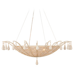 Currey and Company Korg Sandstone Pendant Light with Bowl / Dome Shade
