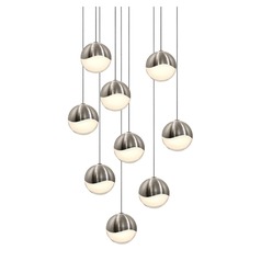 Grapes Satin Nickel 9-Light LED Multi-Light Pendant by Sonneman Lighting