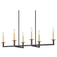 Blakely Graphite 6-Light Linear Chandelier by Progress Lighting