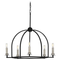 Seneca Black 5-Light Chandelier by Progress Lighting
