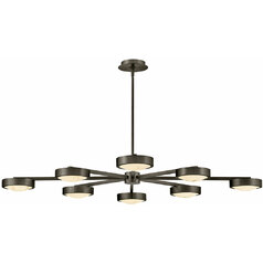 Cava Large Convertible LED Semi-Flush in Black by Fredrick Ramond