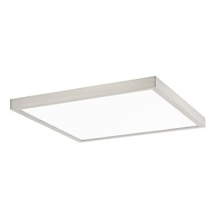 Flat LED Light Surface Mount 14-Inch Square Satin Nickel 3000K 1560LM