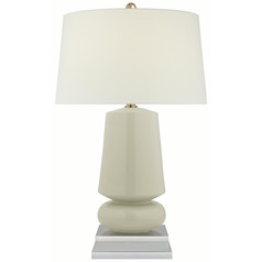 Visual Comfort Signature Collection Parisienne Coconut Porcelain Table Lamp with Drum Shade