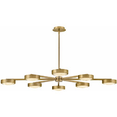 Cava Large Convertible LED Semi-Flush in Brass by Fredrick Ramond