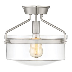 13.25-Inch Semi-Flush Mount in Brushed Nickel by Meridian