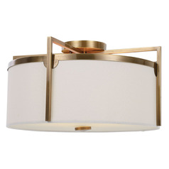 Kalizma Home Colfax Antique Brass Semi-Flushmount Light by Uttermost Lighting