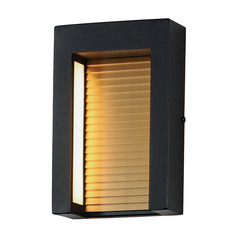Alcove Small LED Outdoor Wall Light in Black & Gold by ET2 Lighting