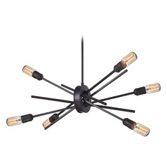 Mid-Century Modern Chandelier Oiled Rubbed Bronze Xenia by Elk Lighting