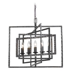 Crystorama Capri Raw Steel Pendant Light