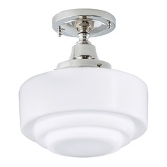 Schoolhouse Polished Nickel Semi-Flush Mount