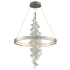 Jasmine Silver Leaf LED Pendant 2700K by Corbett Lighting