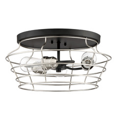 Thatcher Flat Black & Brushed Polished Nickel Flush Mount by Craftmade Lighting
