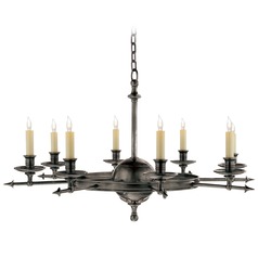 E.F. Chapman Leaf and Arrow Chandelier in Bronze by Visual Comfort Signature