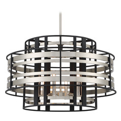 Presten 6-Light Pendant in Nickel & Sand Coal by Metropolitan Lighting