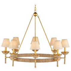 Currey and Company Suzanne Duin Vichy Natural / Gold Leaf Chandelier
