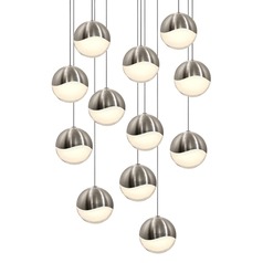 Grapes Satin Nickel 12-Light LED Multi-Light Pendant by Sonneman Lighting
