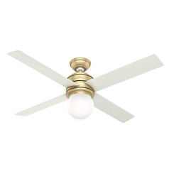 Hepburn 52-Inch LED Fan in Modern Brass by Hunter Fan Company